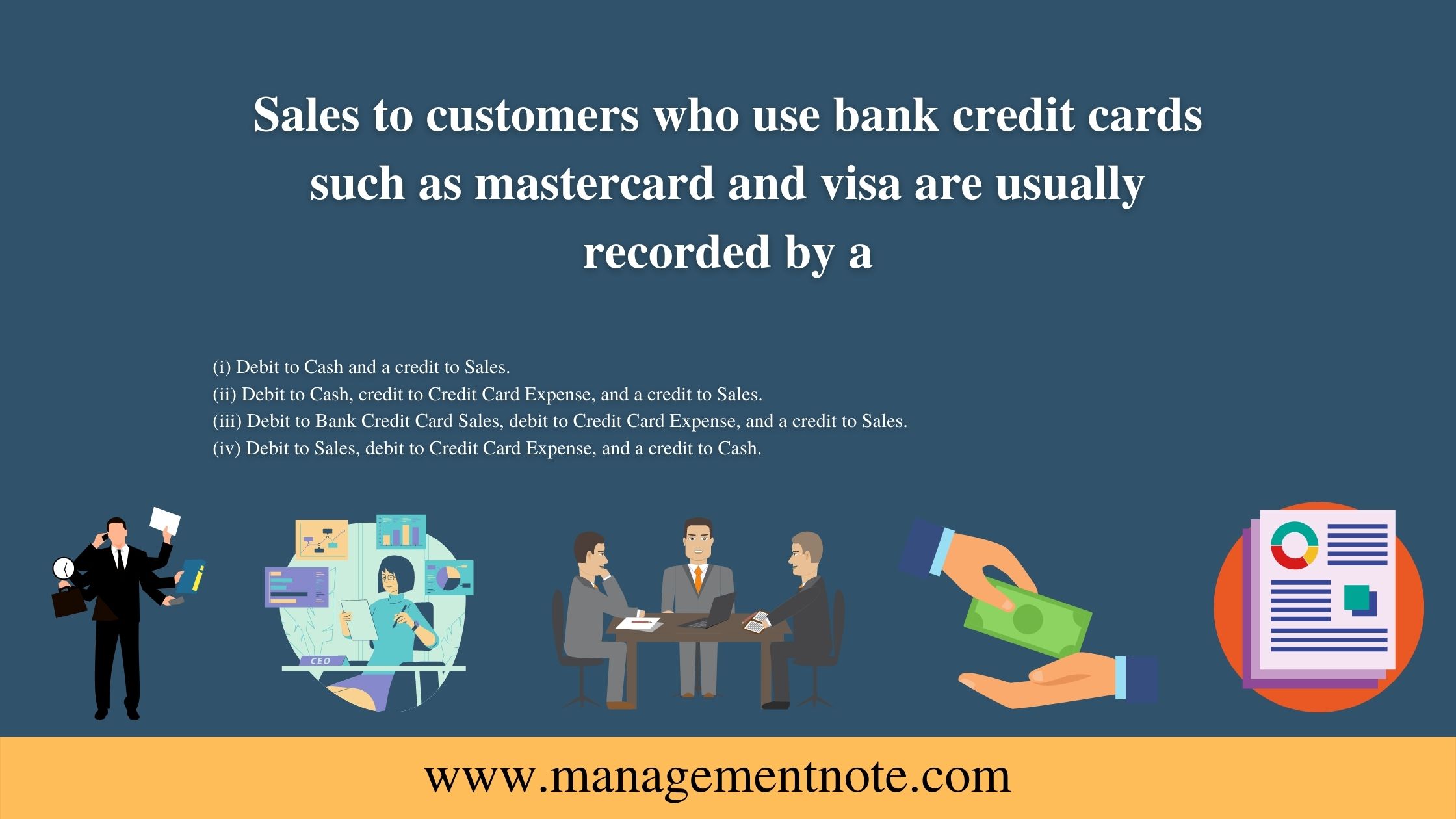 sales to customers who use bank credit cards, such as mastercard and visa, are generally treated as
