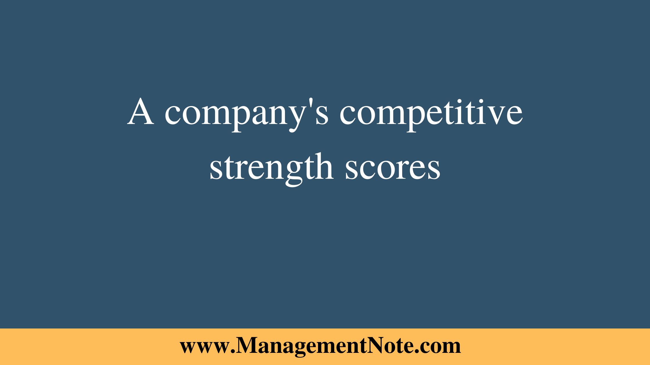 A company's competitive strength scores