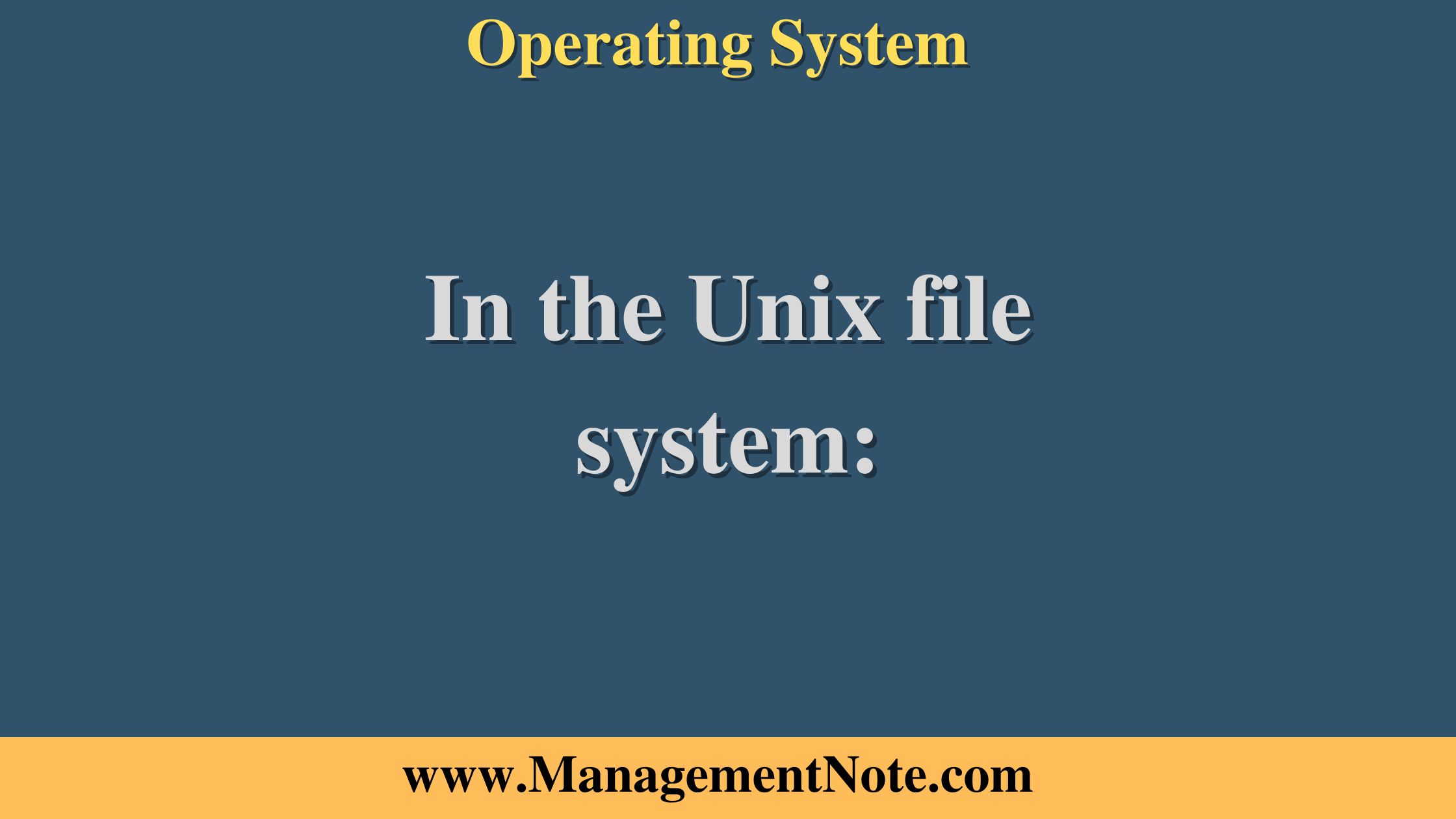 In the Unix file system: