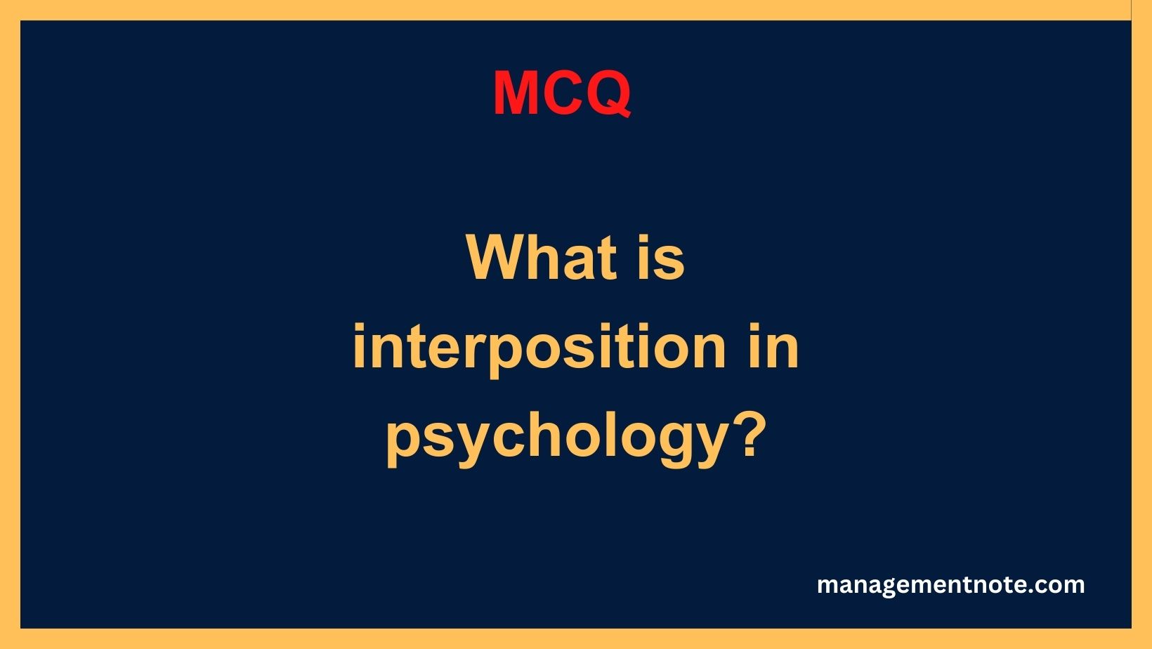What is interposition in psychology?